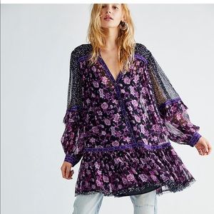 Rosebud Print Mix Mini Dress